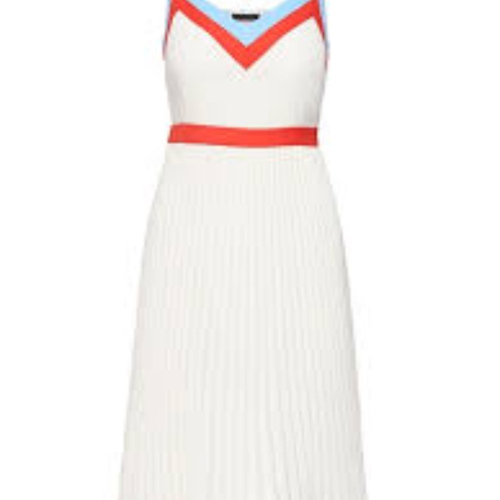 Banana Republic NWT Color-Block Pleated Midi Dress 4 - Picture 4 of 6
